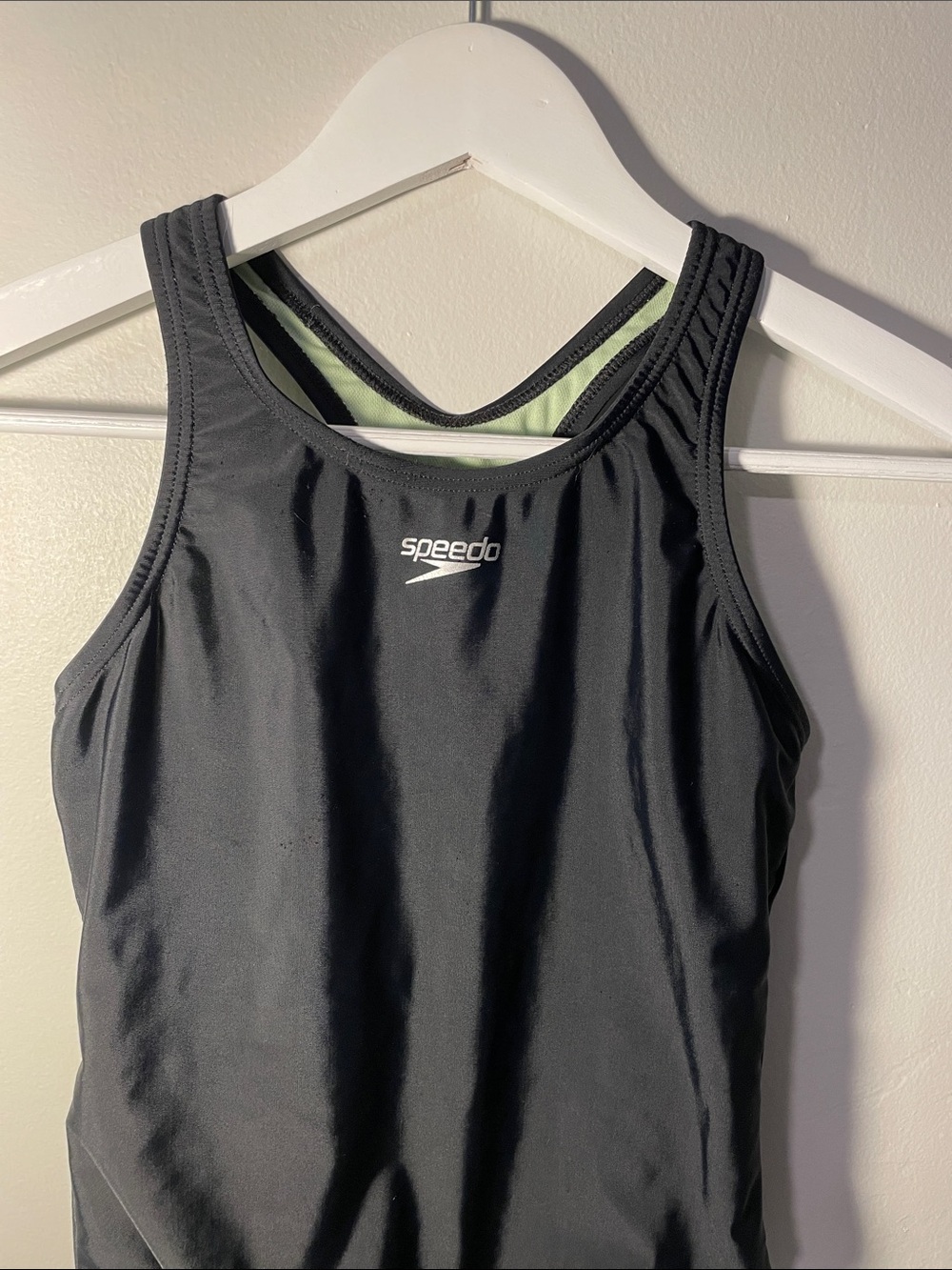 Speedo Girls Solid Racerback One Piece Black